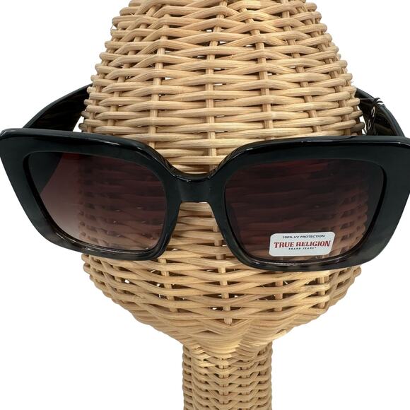 NWT True Religion black large square sunglasses - Picture 7 of 7